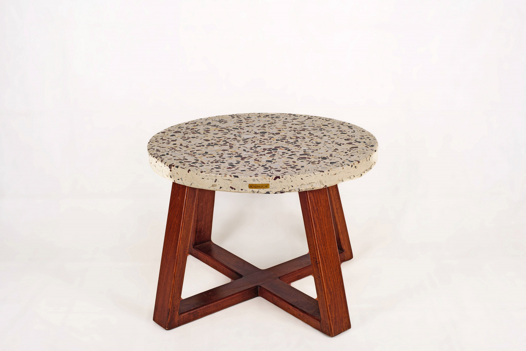 Babi Coffee Table -  Cast Stone Top and Solid Wood Base 7