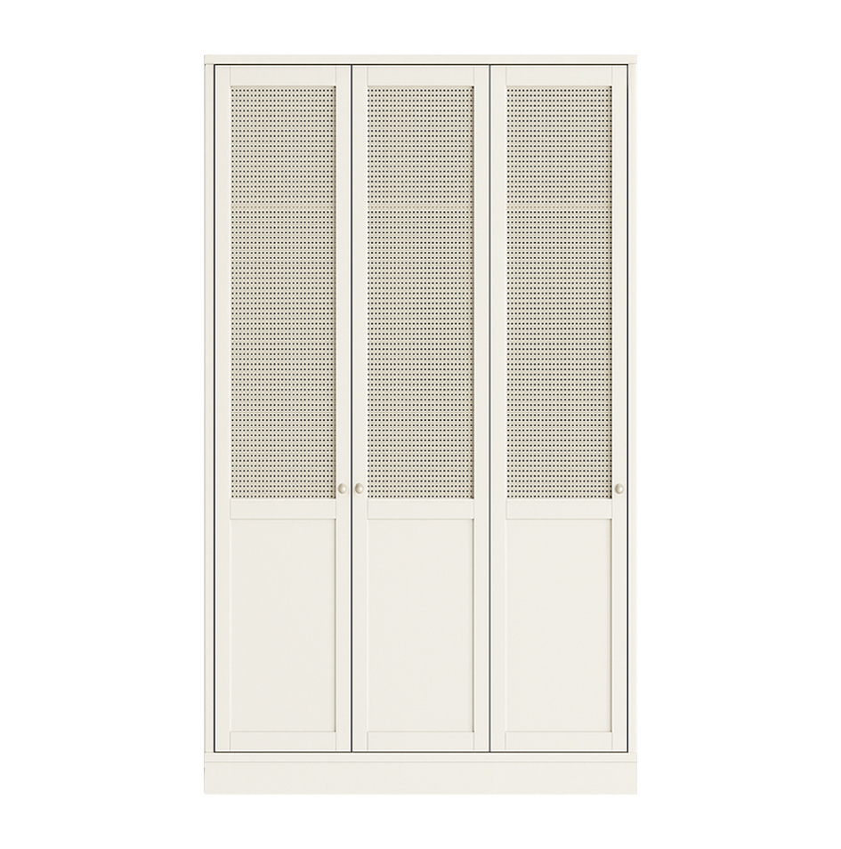 Glow Lacquered Hinged Cane Wardrobe 13