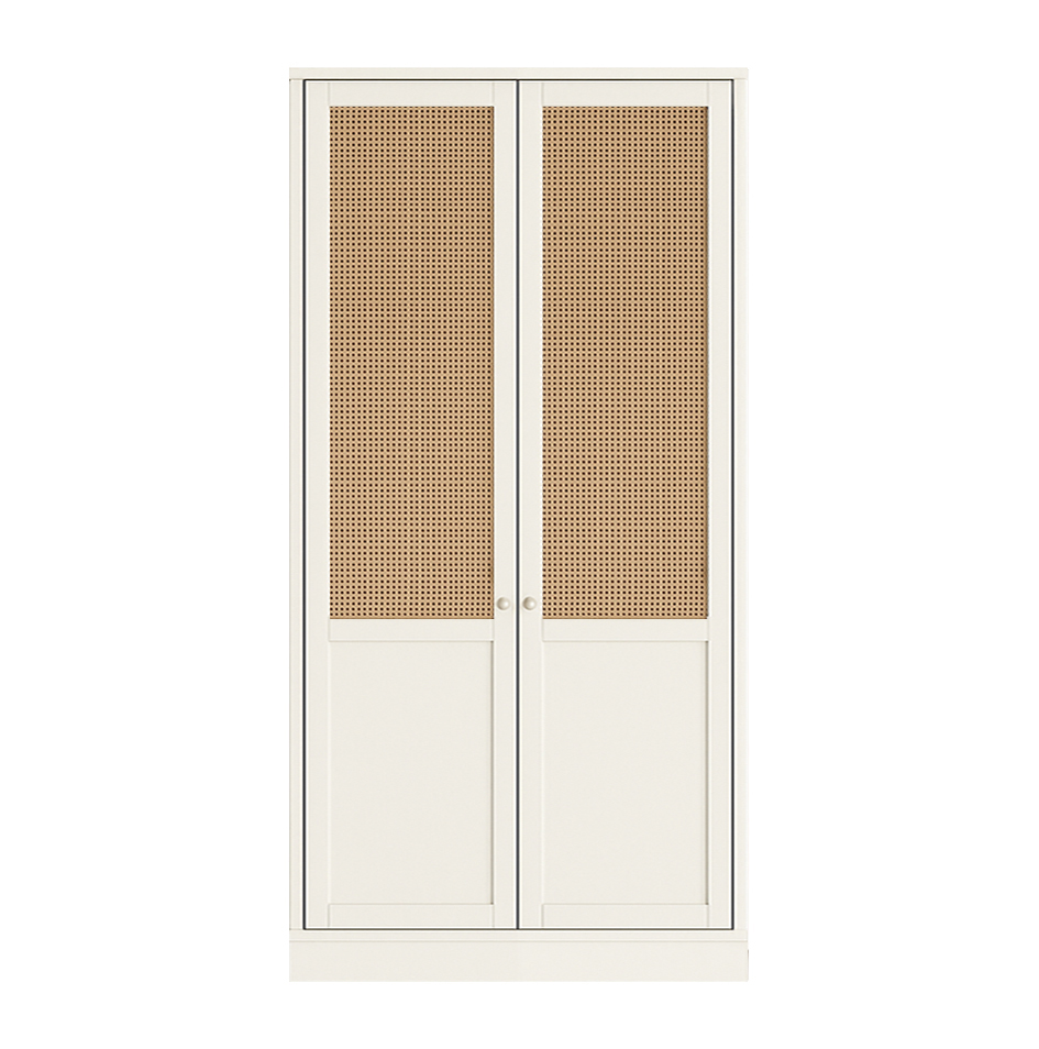 Glow Lacquered Hinged Cane Wardrobe 12