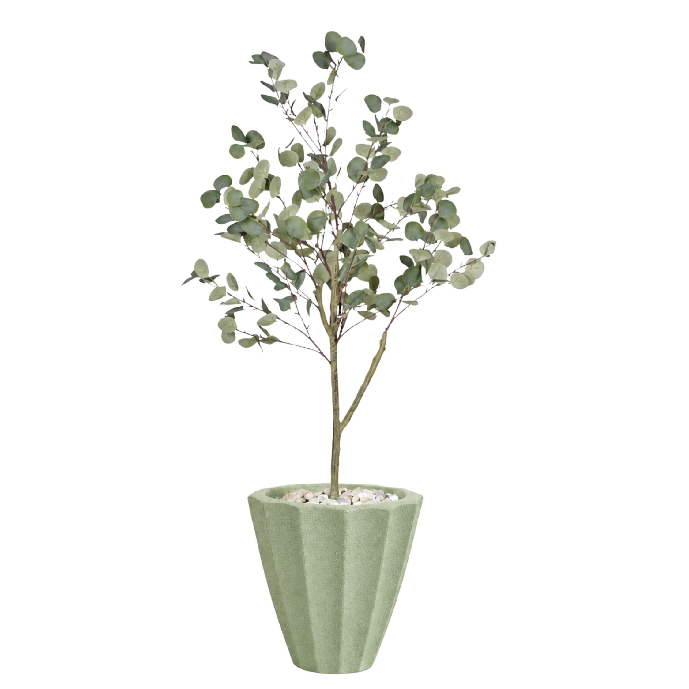 Artificial Eucalyptus Tree in Terrazzo Planter
