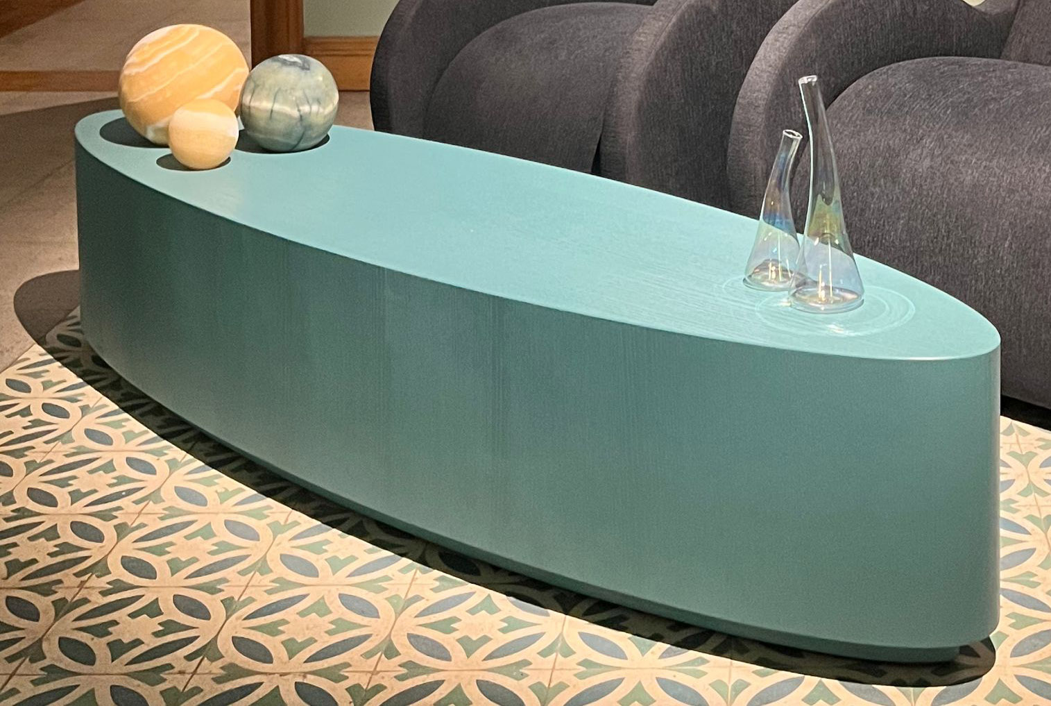 طاولة قهوة - خشب صلب مغ قشرة خشب البلوط