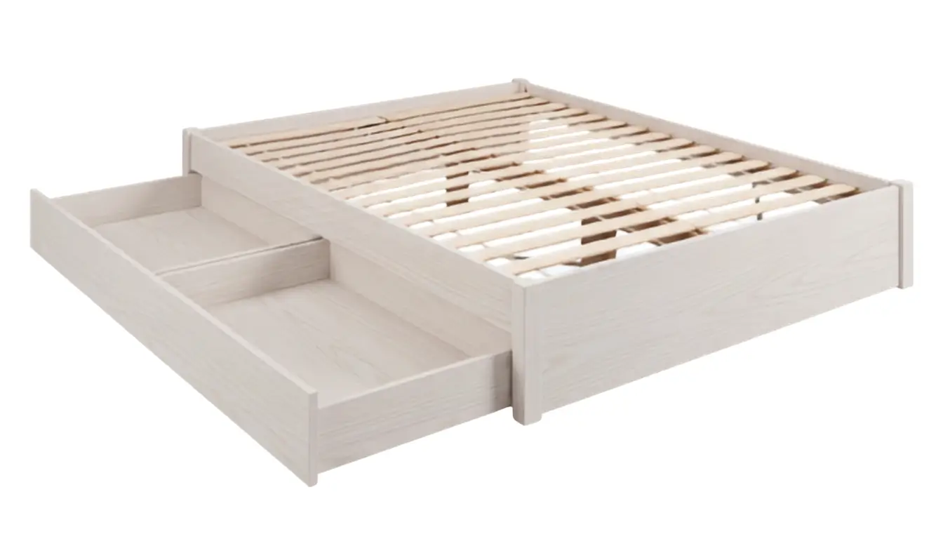 Modern Storage Bed with Built-In Drawers and Sleek Design