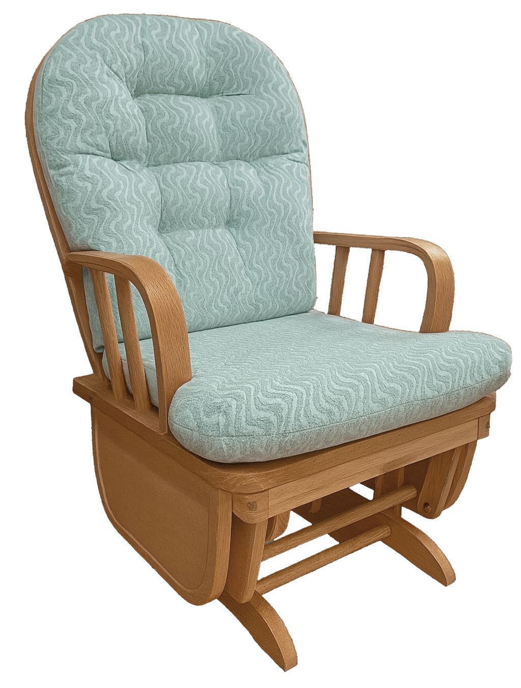 Rocking Chair With Solid Wood Base & Upholstered Body