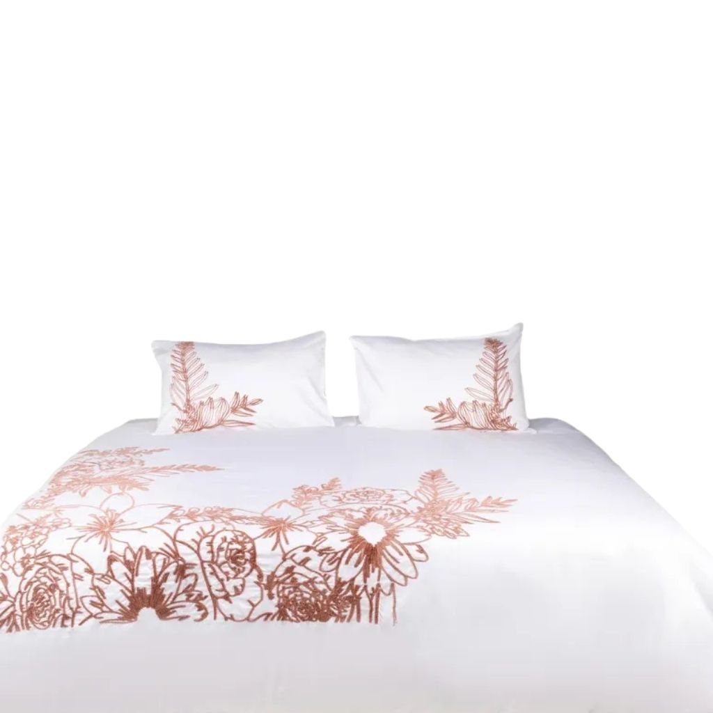 Floral Illusion Chenille Embroidered Duvet Set 3