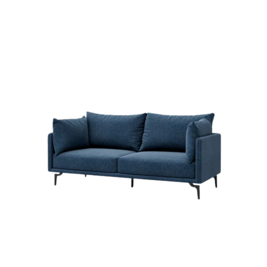 Capilano 2 Seater Beech Wood Sofa With Black Steel Legs 2