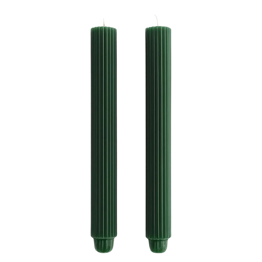 27 cm Corrugated Taper Candles – Set of 2