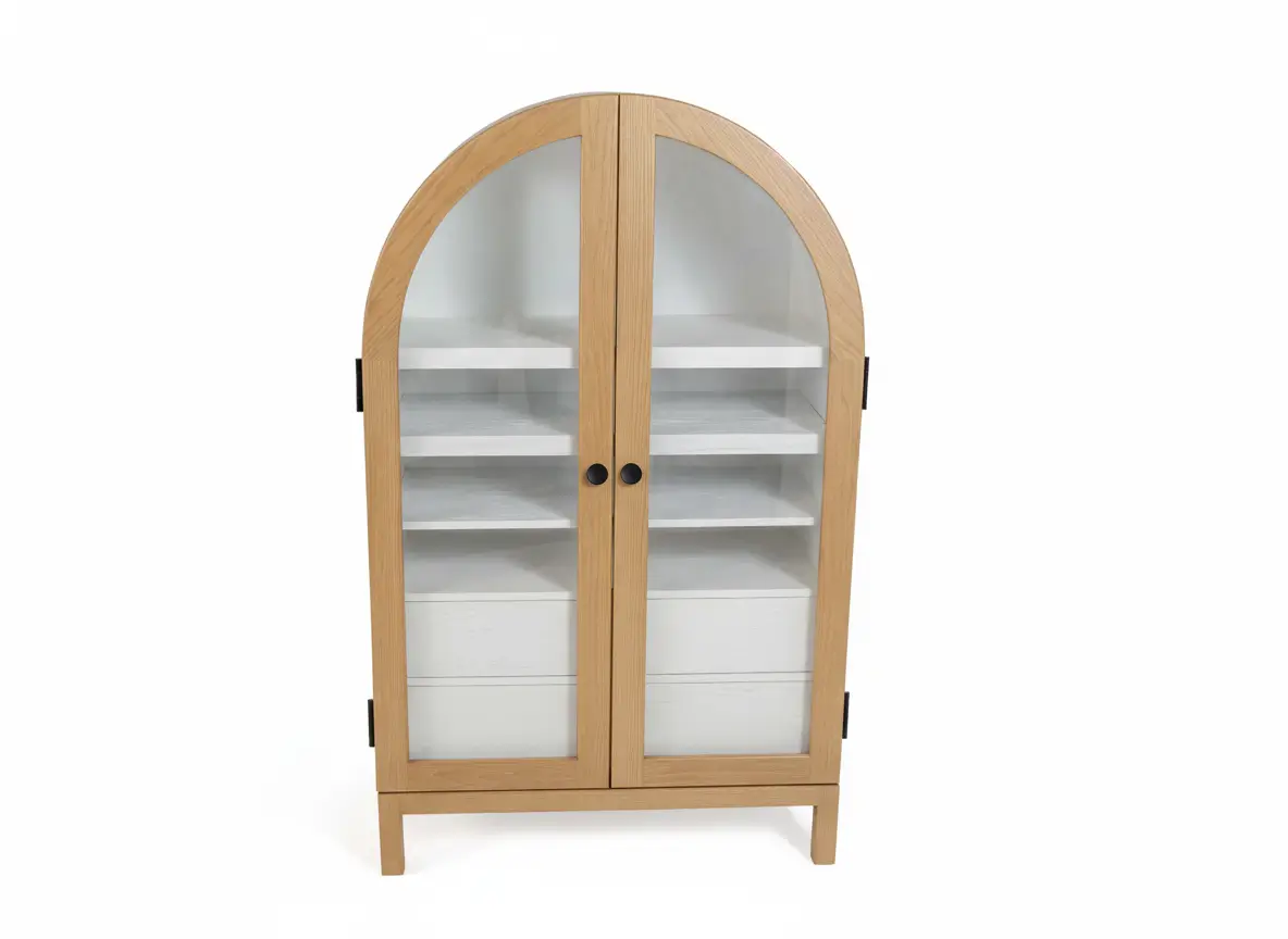 Mabel Solid Oak Cabinet With Glass Doors 6