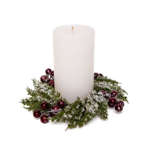 Candle Wreath with Colored Pillar Candle