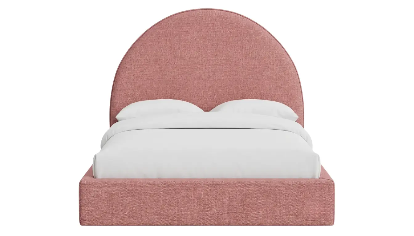 Echo Bed With Plain Arched Upholstered Headboard