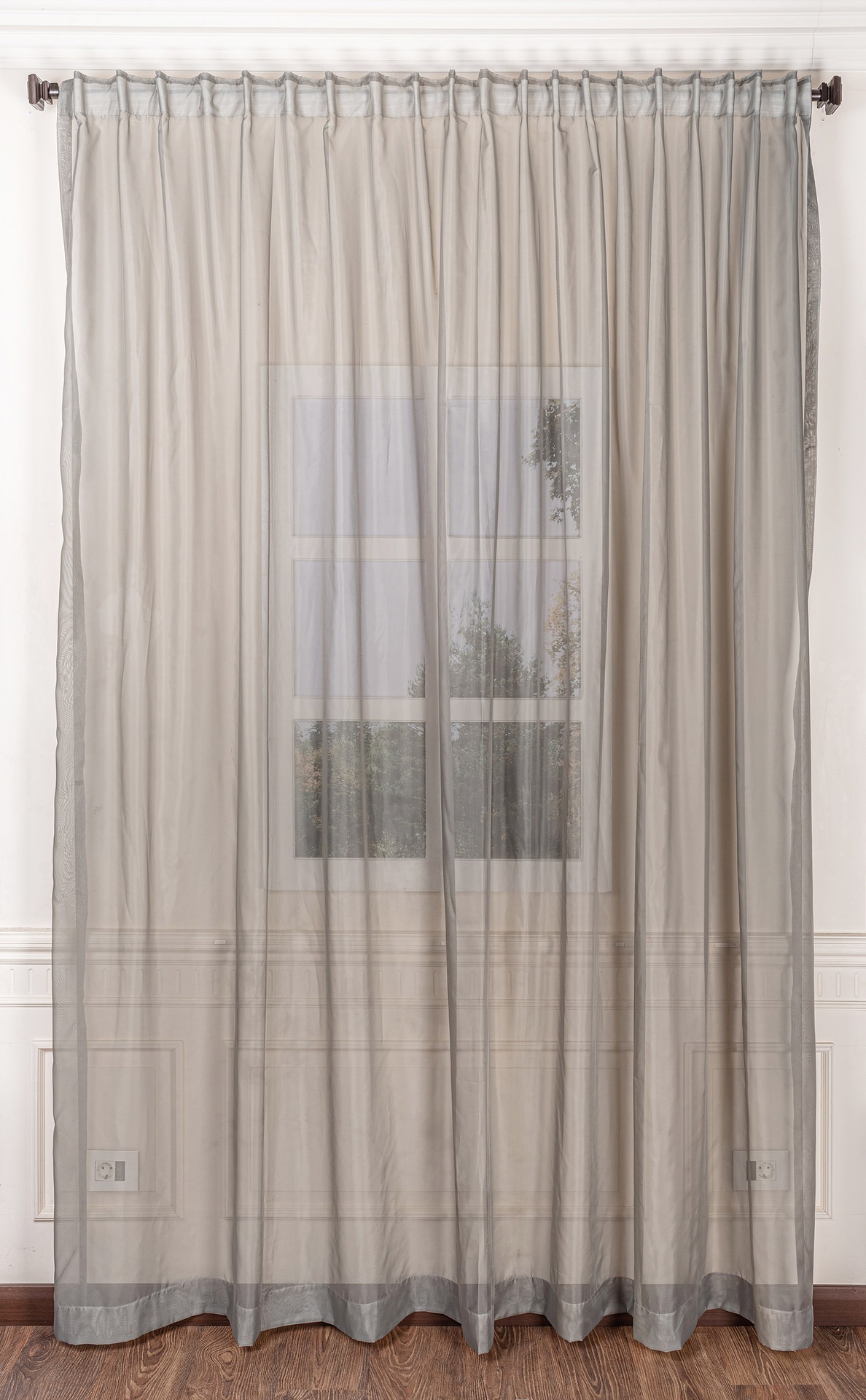 Groovit Plain colored voile sheer Curtains Color grey-1Panel 300cmX280cm 1