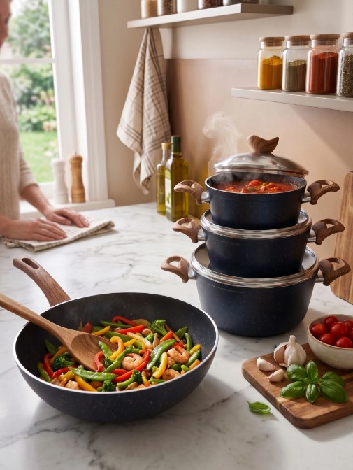 7-Pieces Terynova Granite Cookware Set