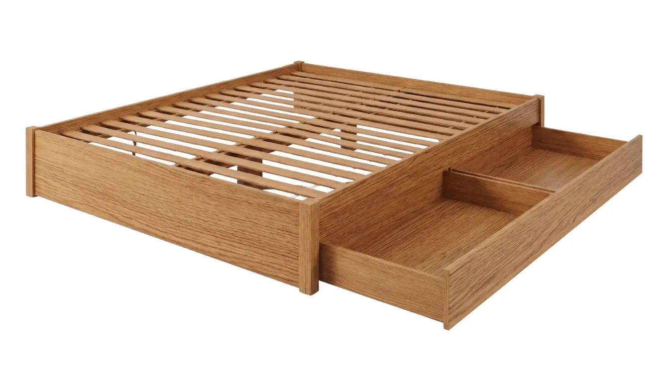Modern Storage Bed with Built-In Drawers and Sleek Design