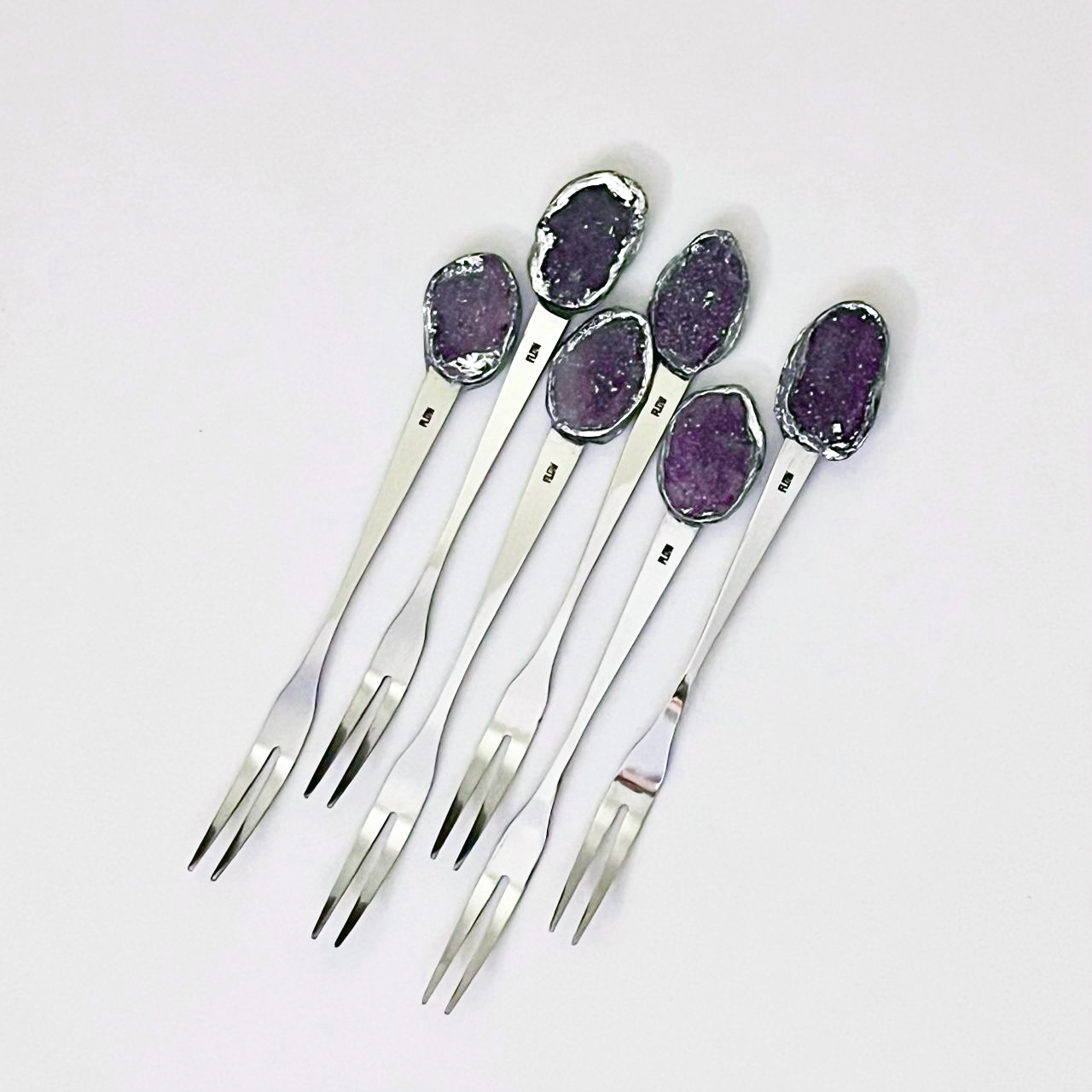 شوك كيك طويلة ستانلس ستيل فضية – طقم 6 قطع