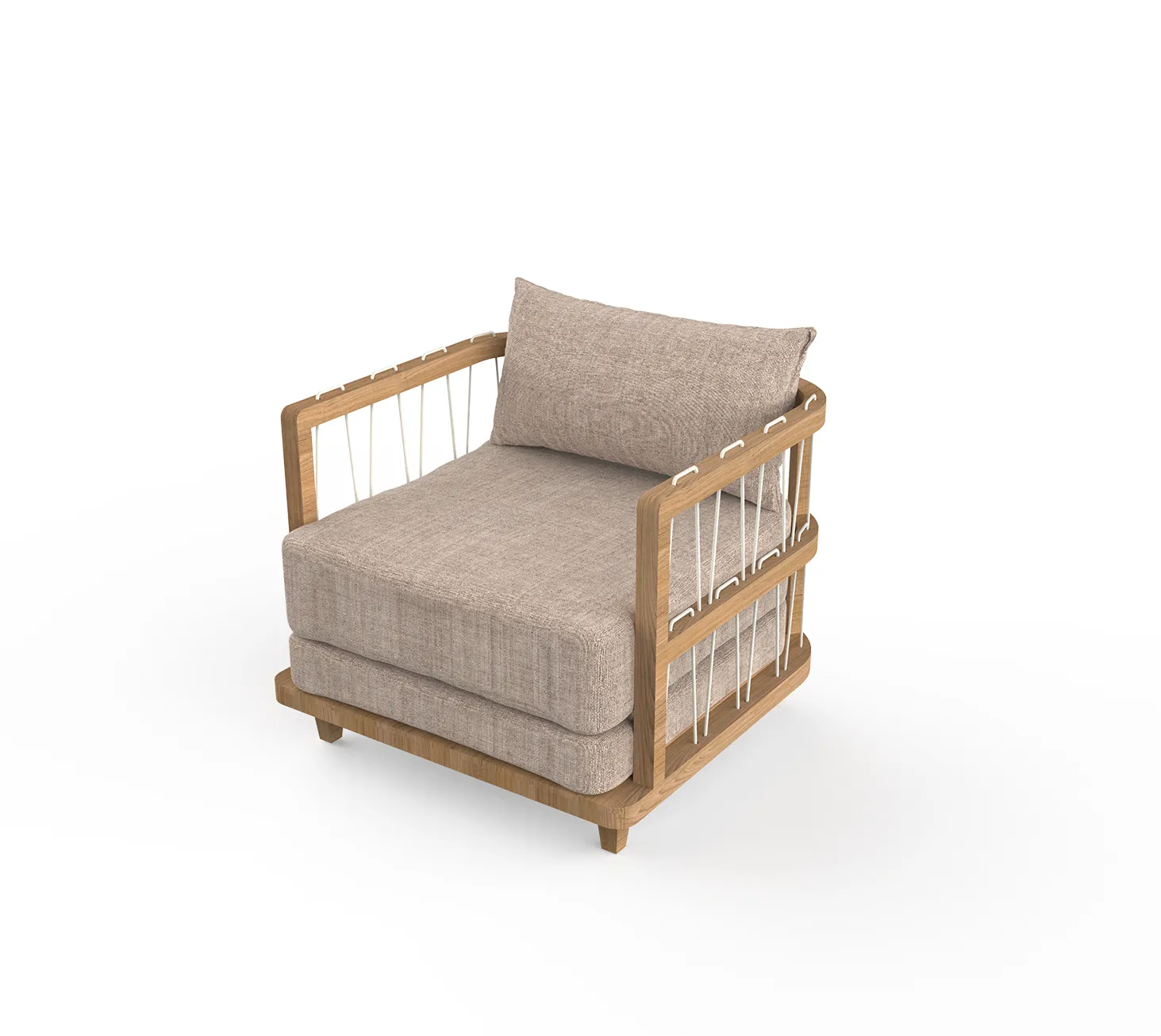 Fresca Armchair – Natural Wood Accent Chair