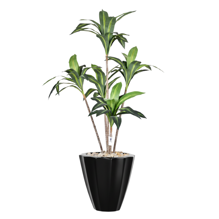 Artificial Dracaena Marginata in Terrazzo Planter