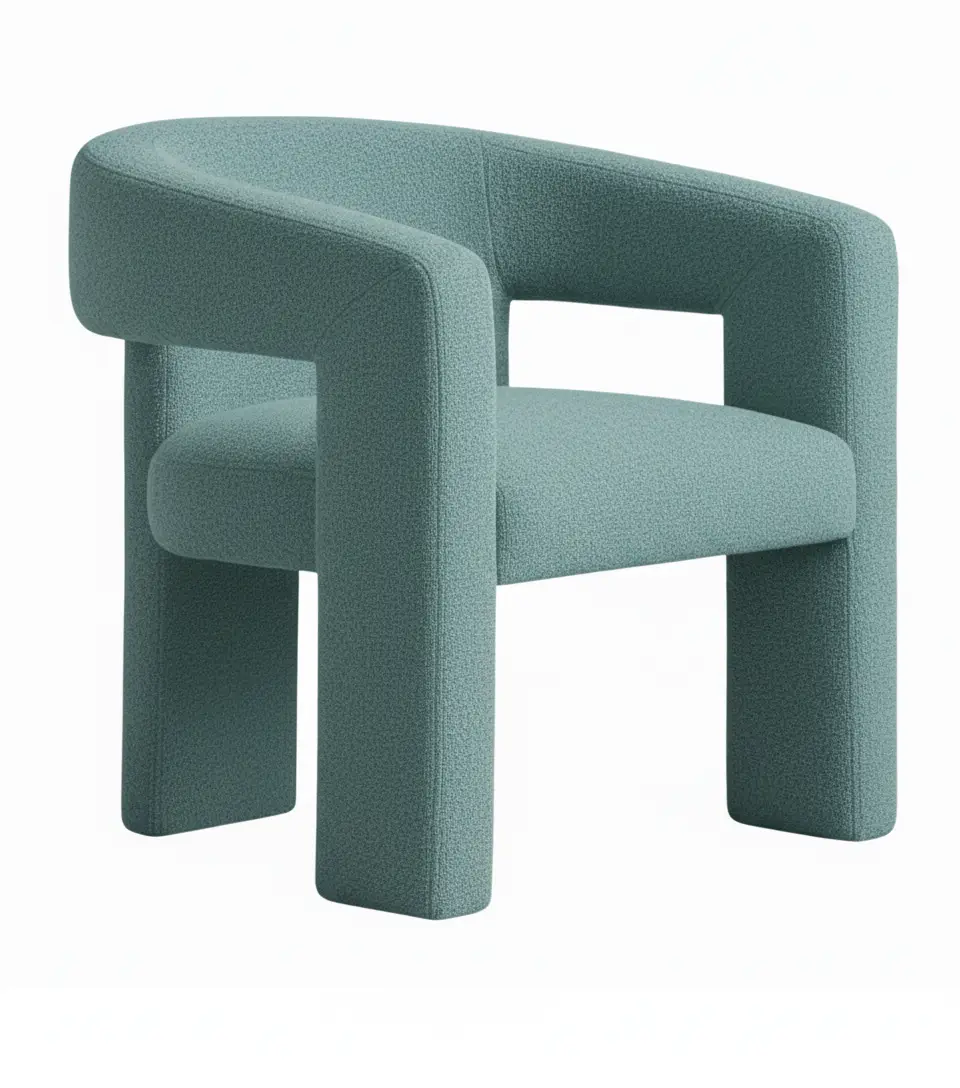 Boucle Fully Upholstered Chair 13