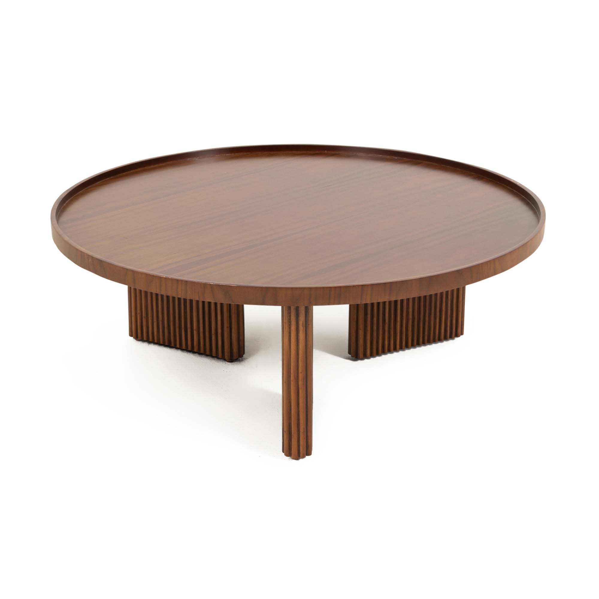 Mocha Coffee Table With Solid Beech Legs - Round Shape 1