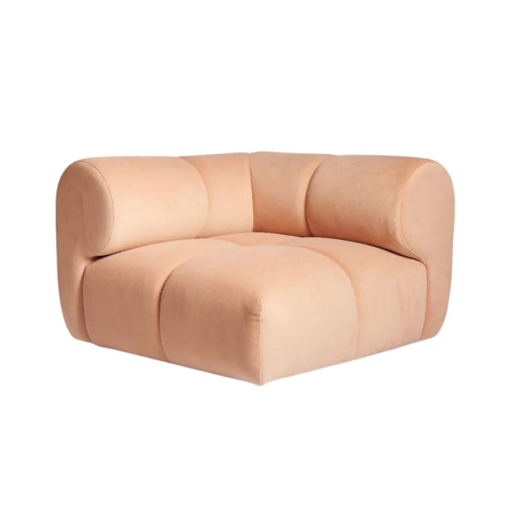 Marija Corner Chair With Arms In Bella Melon Fabric - Foam 0