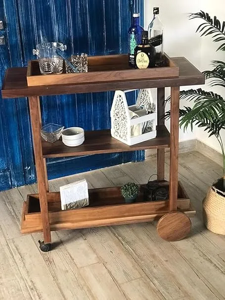 Walnut Serving Cart 1
