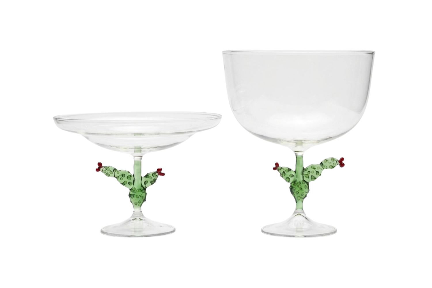 Glass Cactus Bowl & Plate