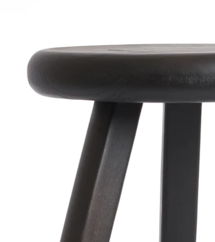 Teak Stool Black 1