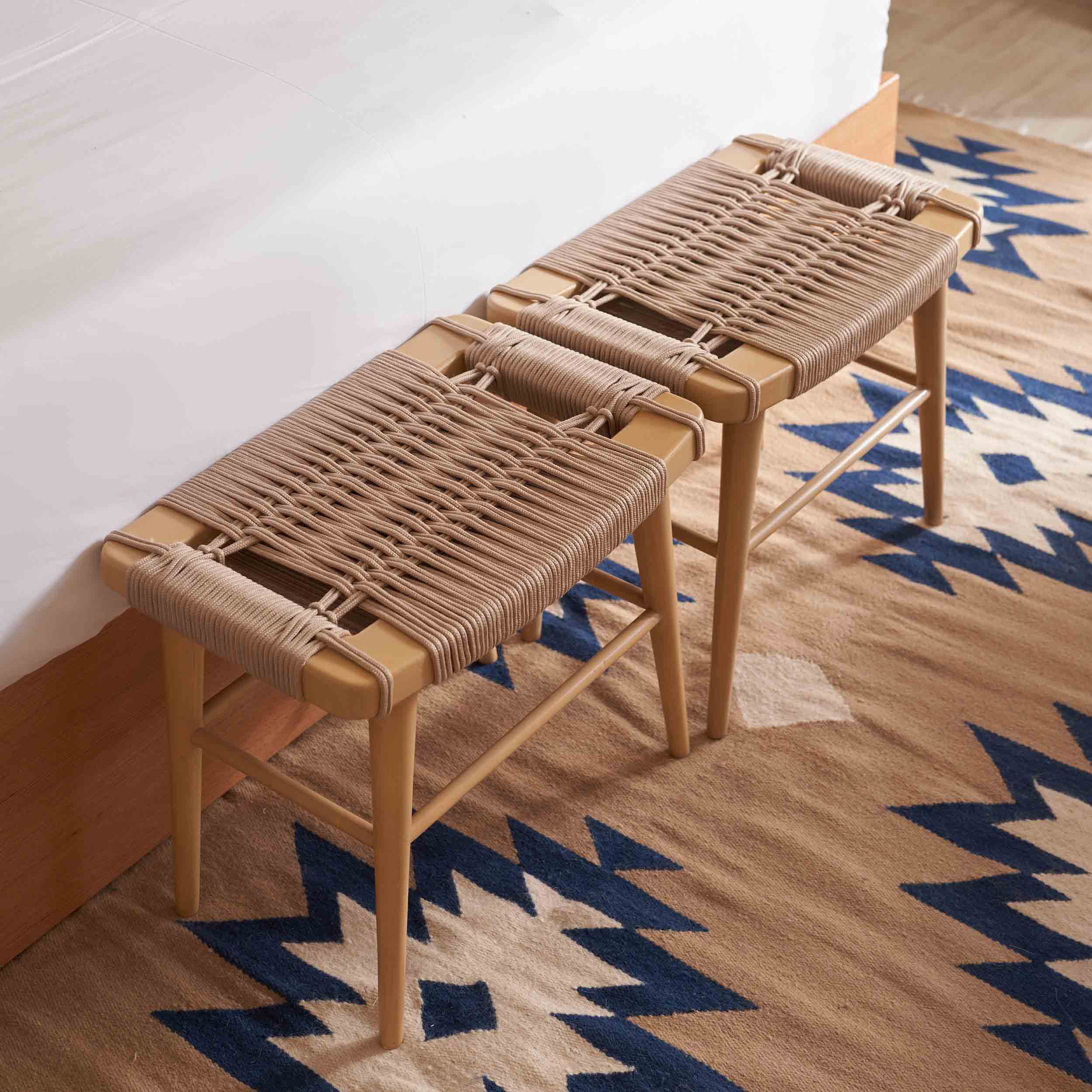 Fernando Stool – Handwoven Seat with Durable Wooden Frame 3
