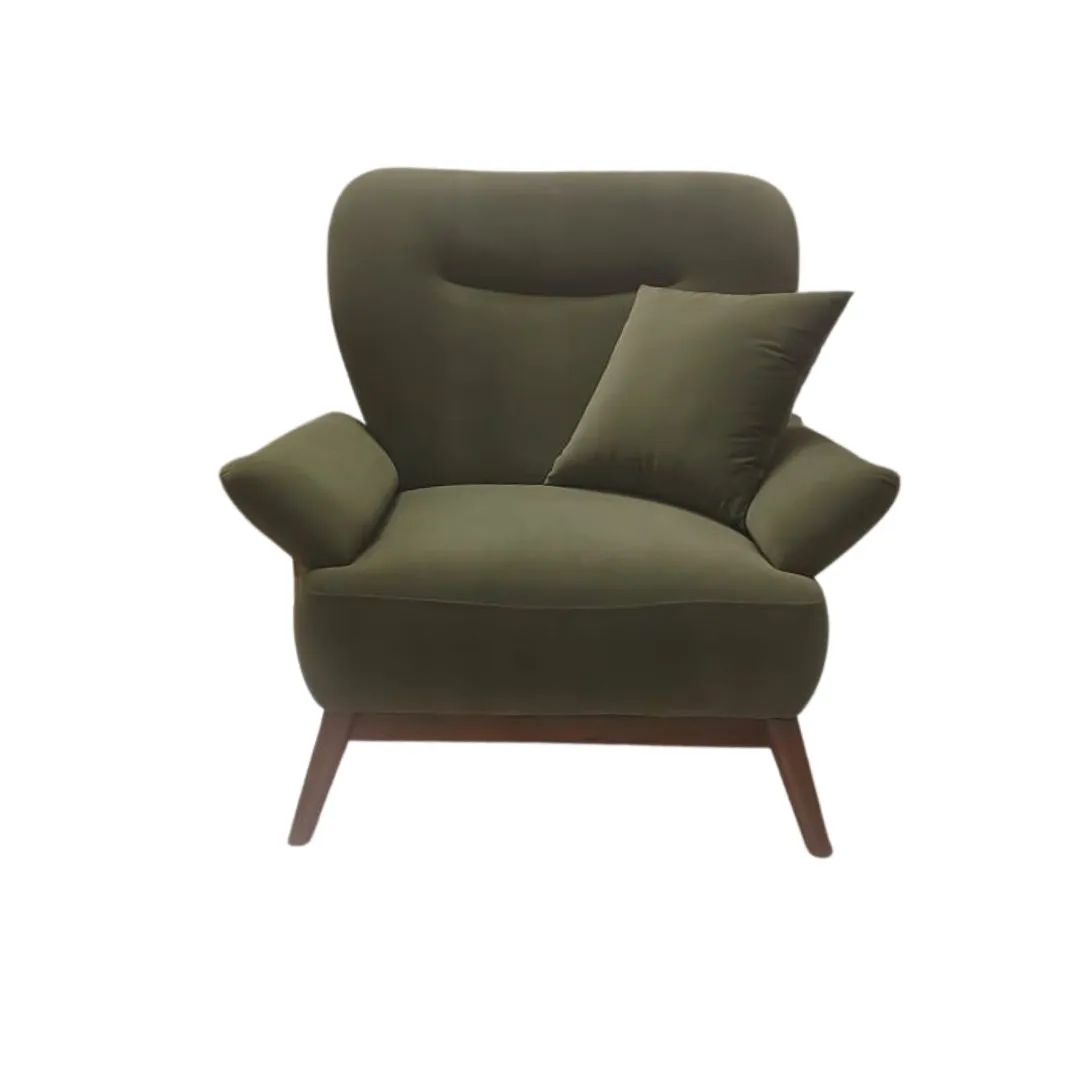 Accent Armchair – Solid Beechwood Frame With Soft Upholstery 0