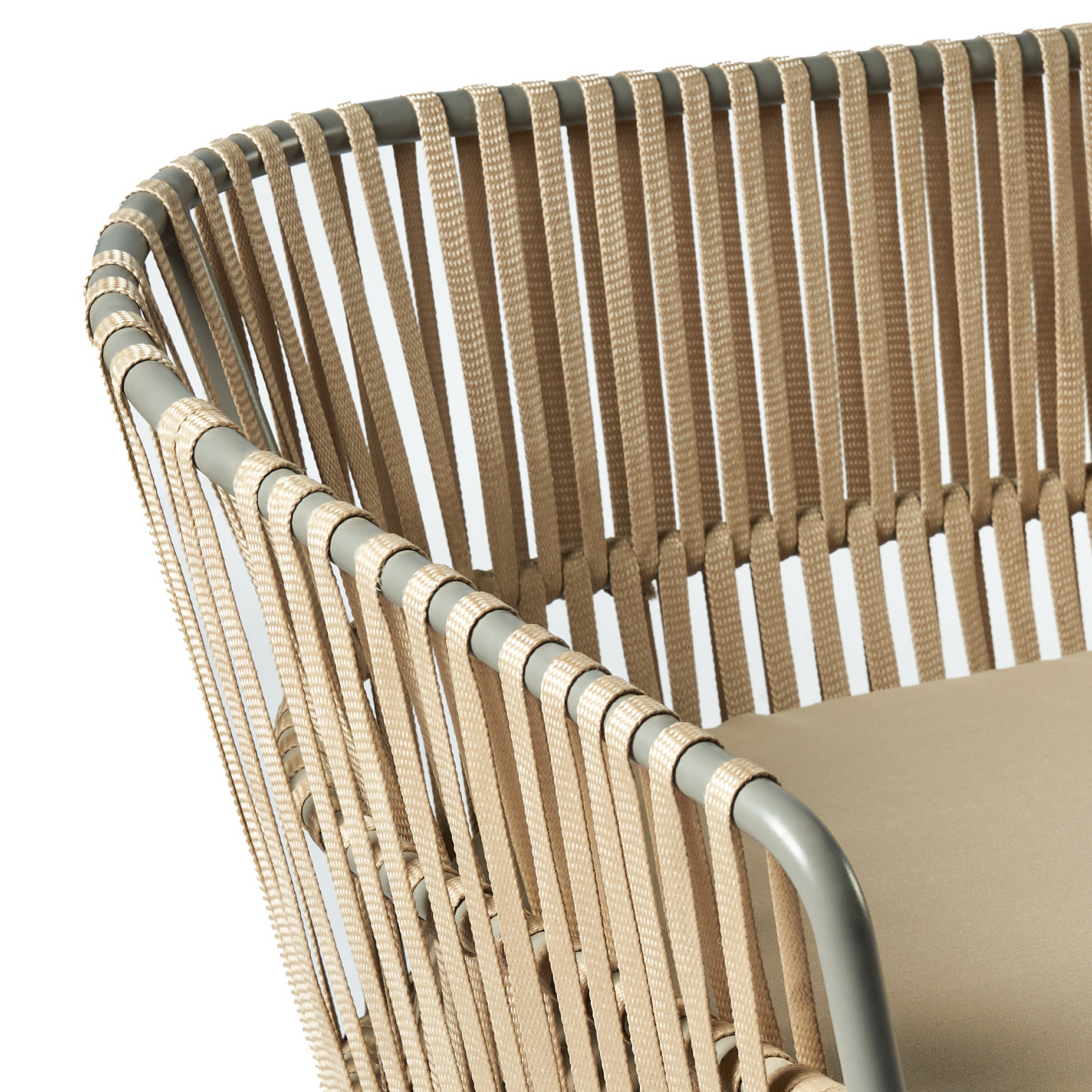 كنبة 3 مقعد تصميم حبال وأرجل معدن 4