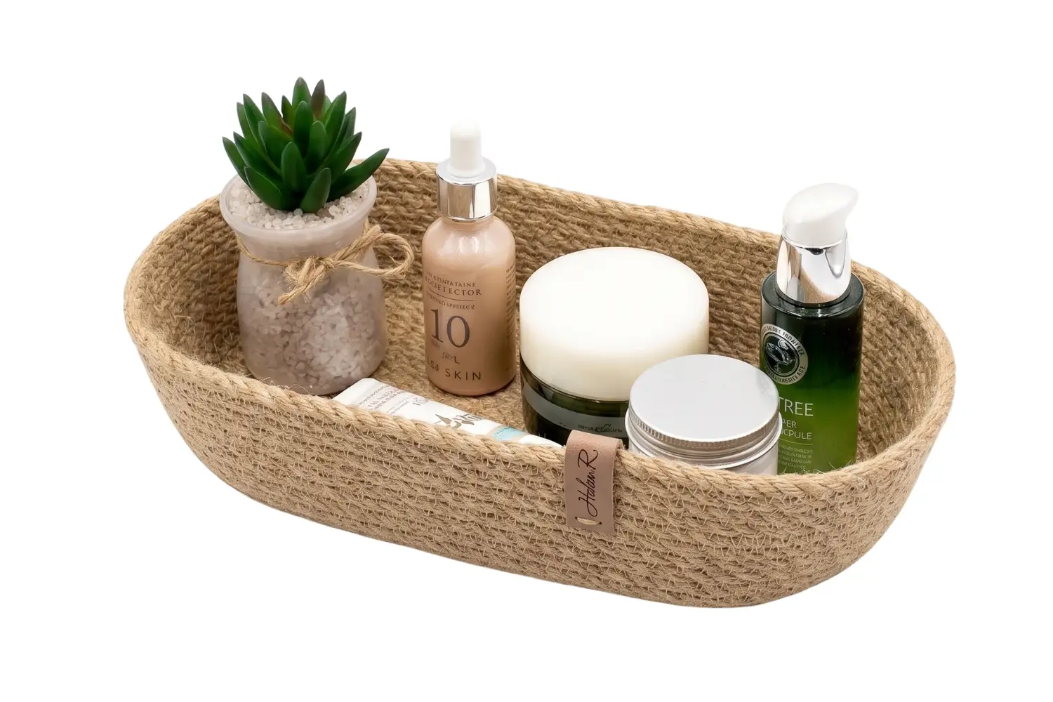 Handmade Woven jute oval basket image