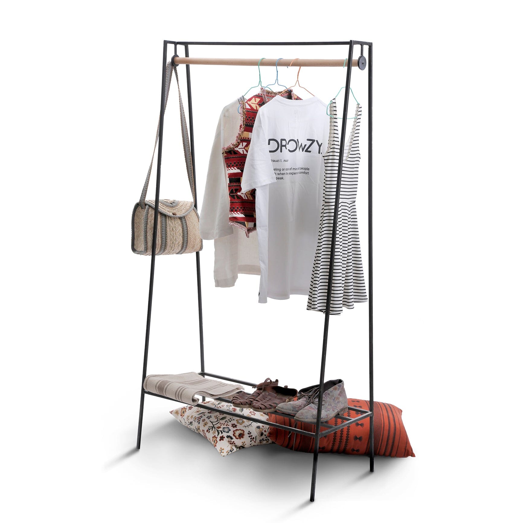 Stylish Metal & Wood Hanger Rack 0