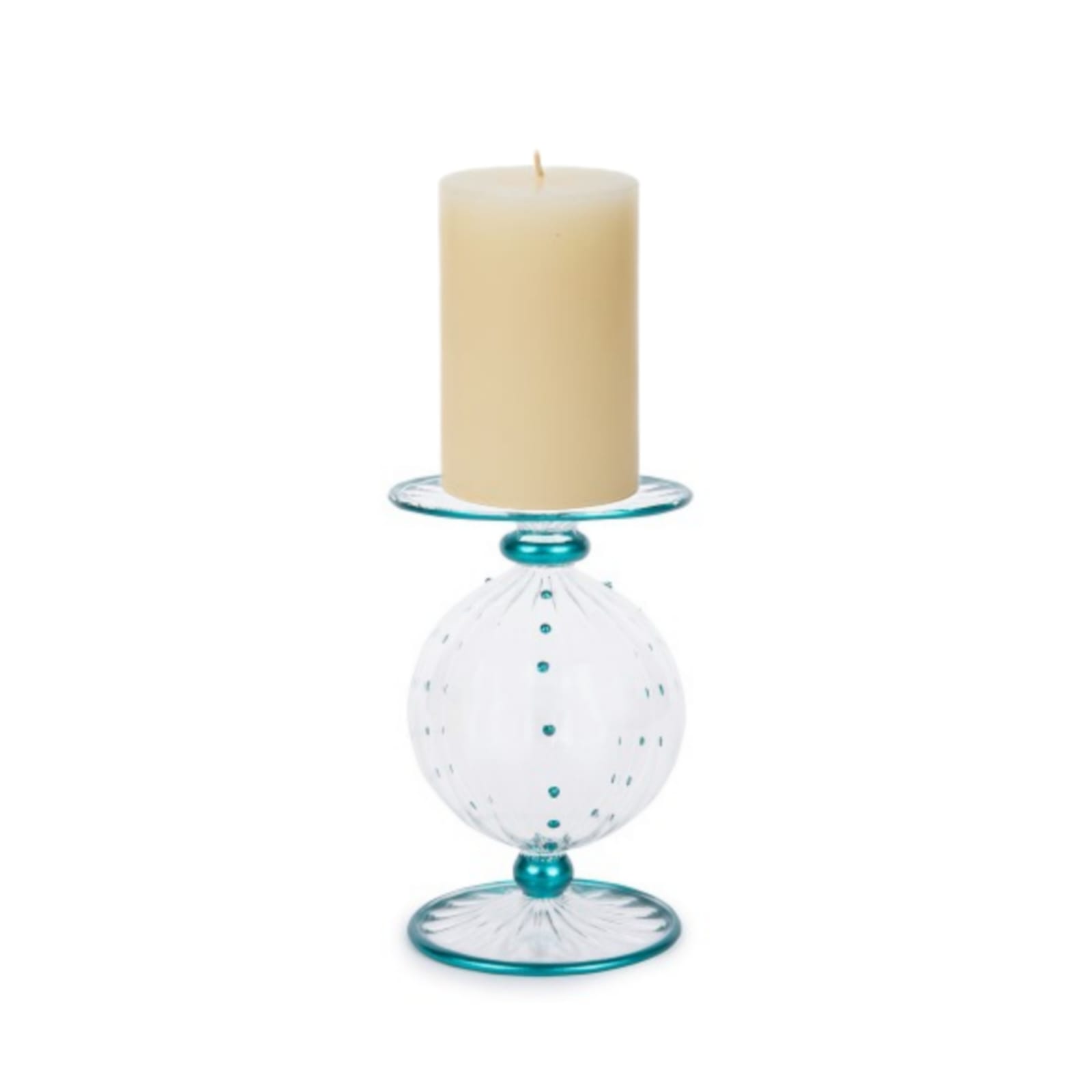 Frosted Sea Blue Color Candle Holder 0