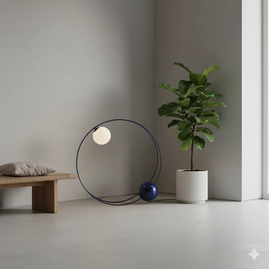 Blue Metallic Floor Lamp 4