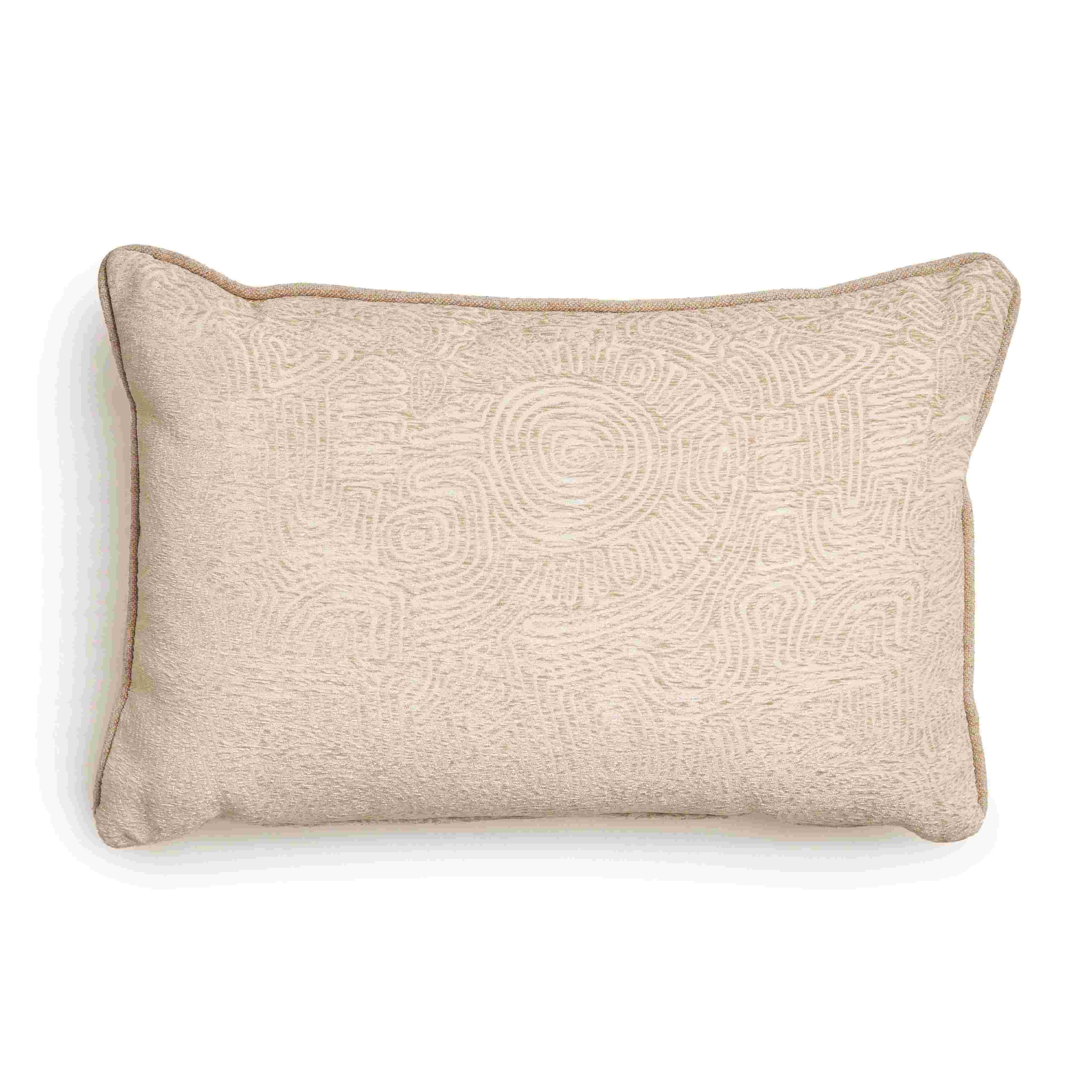 Beige Pattern Cushion With Piping 0