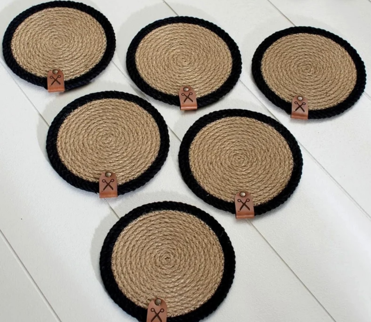 Handmade Woven Coasters set ( 6 coasters ) 0