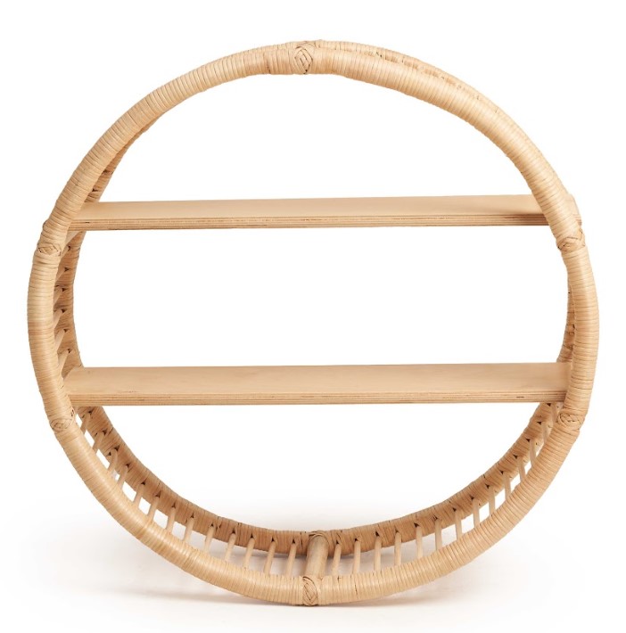 Hoop Bamboo Shelving Unit With 2 Shelves - Round Design 1