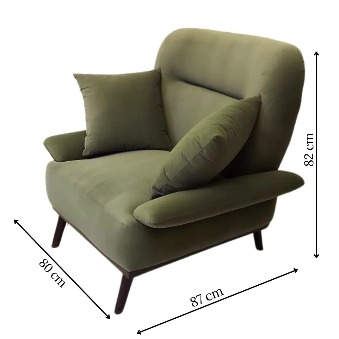 Accent Armchair – Solid Beechwood Frame With Soft Upholstery 4