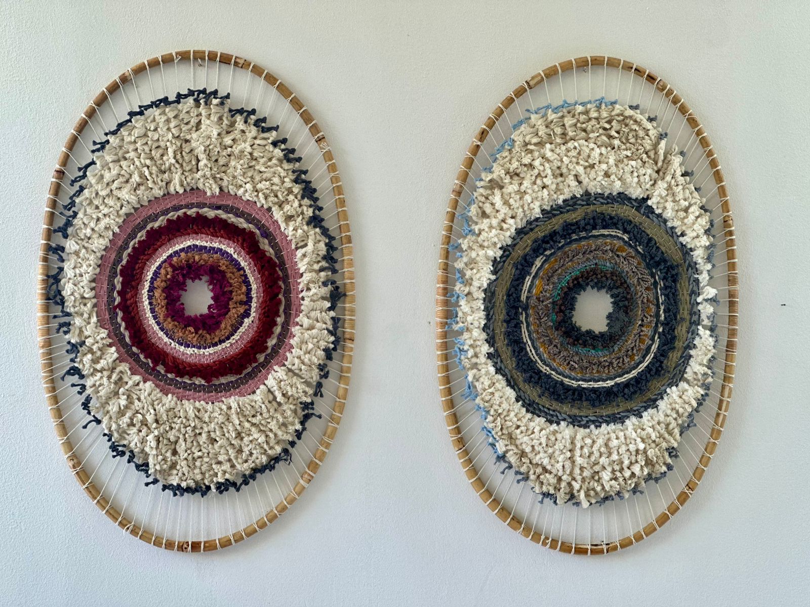 Mati Oval Handmade Wall Hanging in Black & White 3