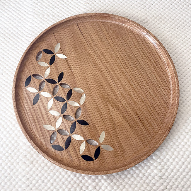 Quadra Tray 02 - Oak And Ebony Wood 1