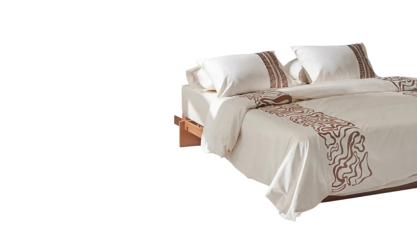 Ivory Duvet Cover - Swrils - Sateen - King image