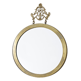 Round Mirror with Crown Hook 0