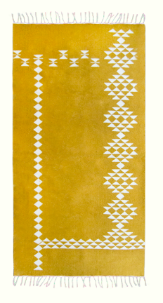 Sahara Handwoven Wool Rug – Vibrant Geometric Pattern on Cotton Base 0