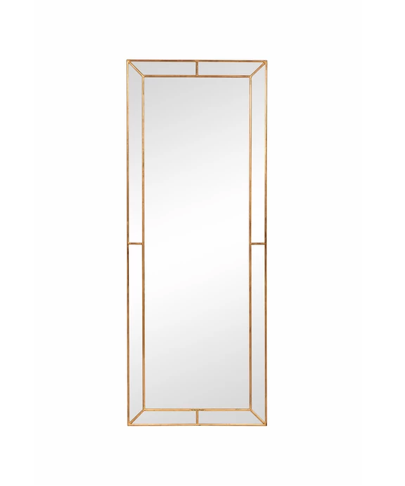 Dorte Gold Trim Mirror – Elegant Full-Length Rectangular Wall Mirror 0