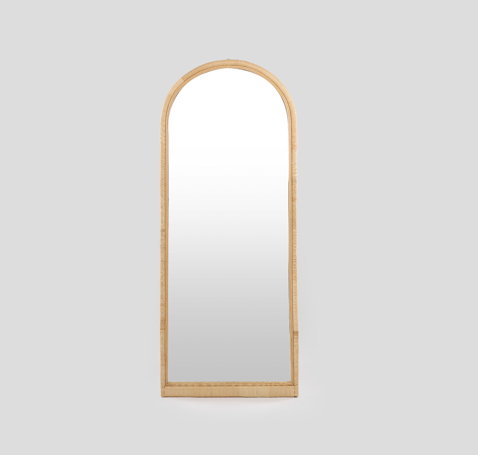Isla Eco-Friendly Arched Mirror With Premium Bamboo and Rattan 0