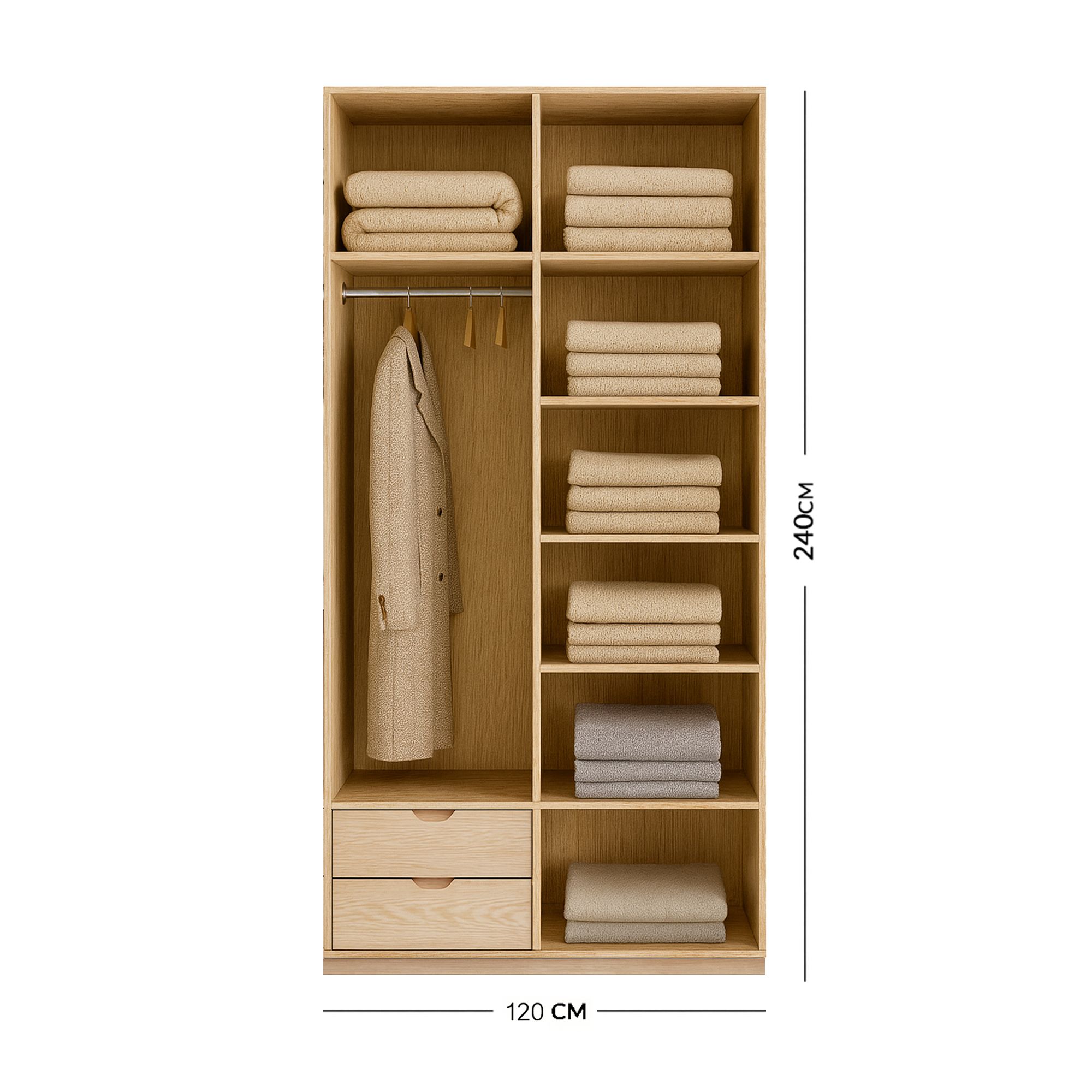 Glow Veneer Hinged Cane Wardrobe 2