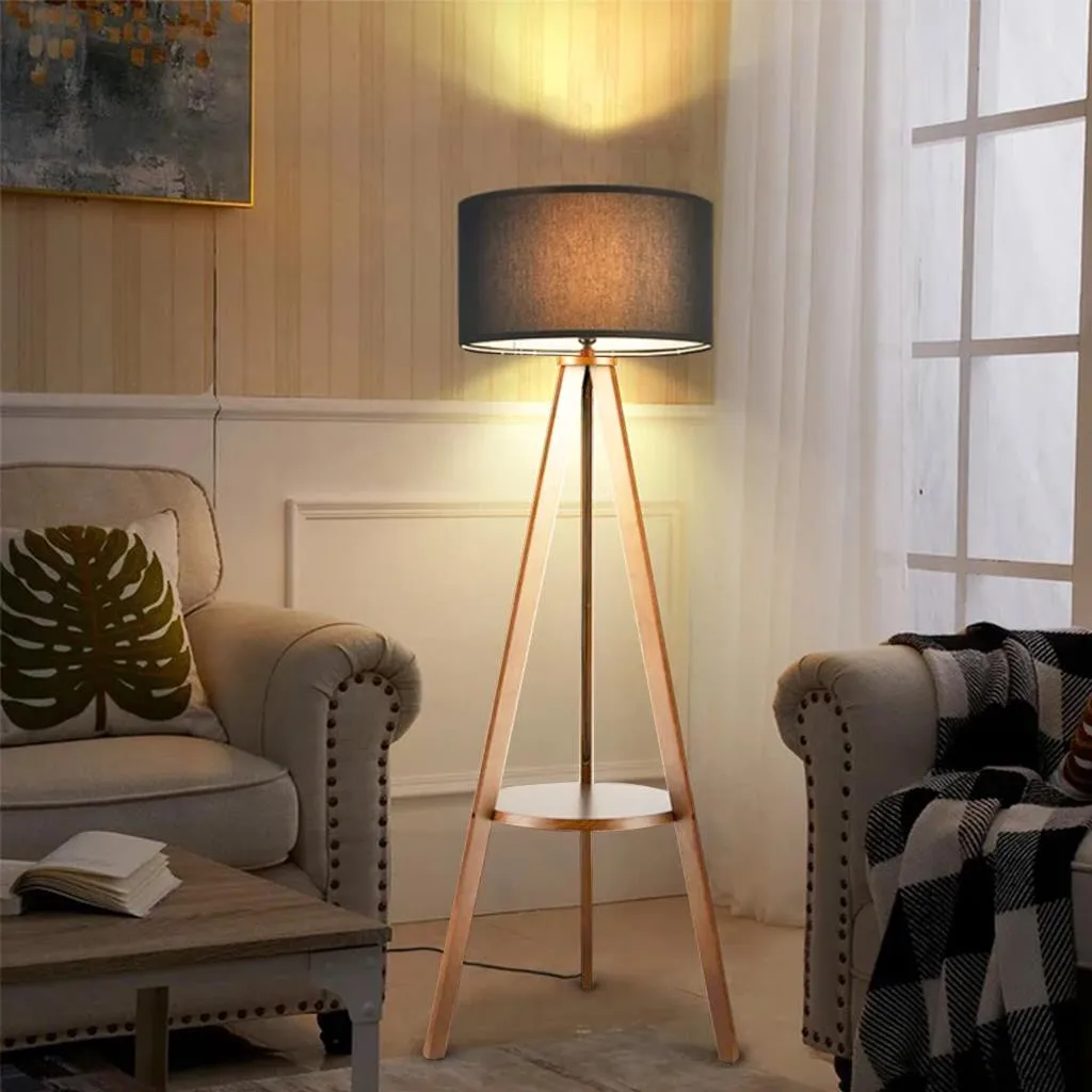 Floor Lamp - Brown & Black - YL187-3A 1