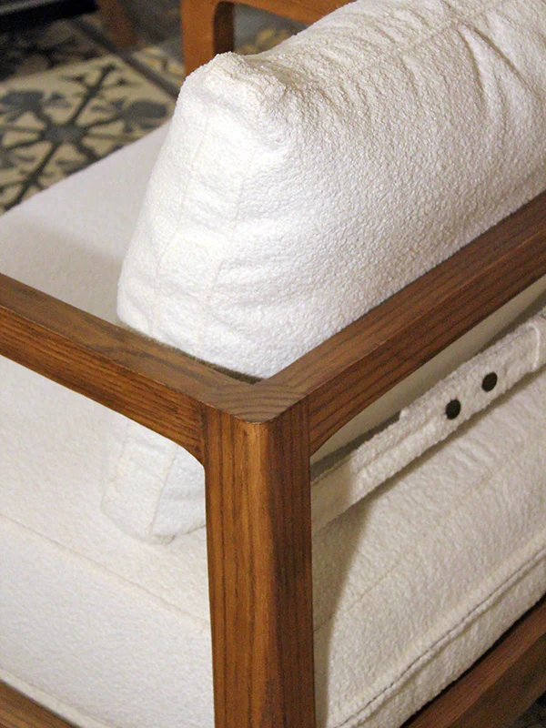 Hedj Armchair With Wooden Frame - Cushioned Back & Seat 3