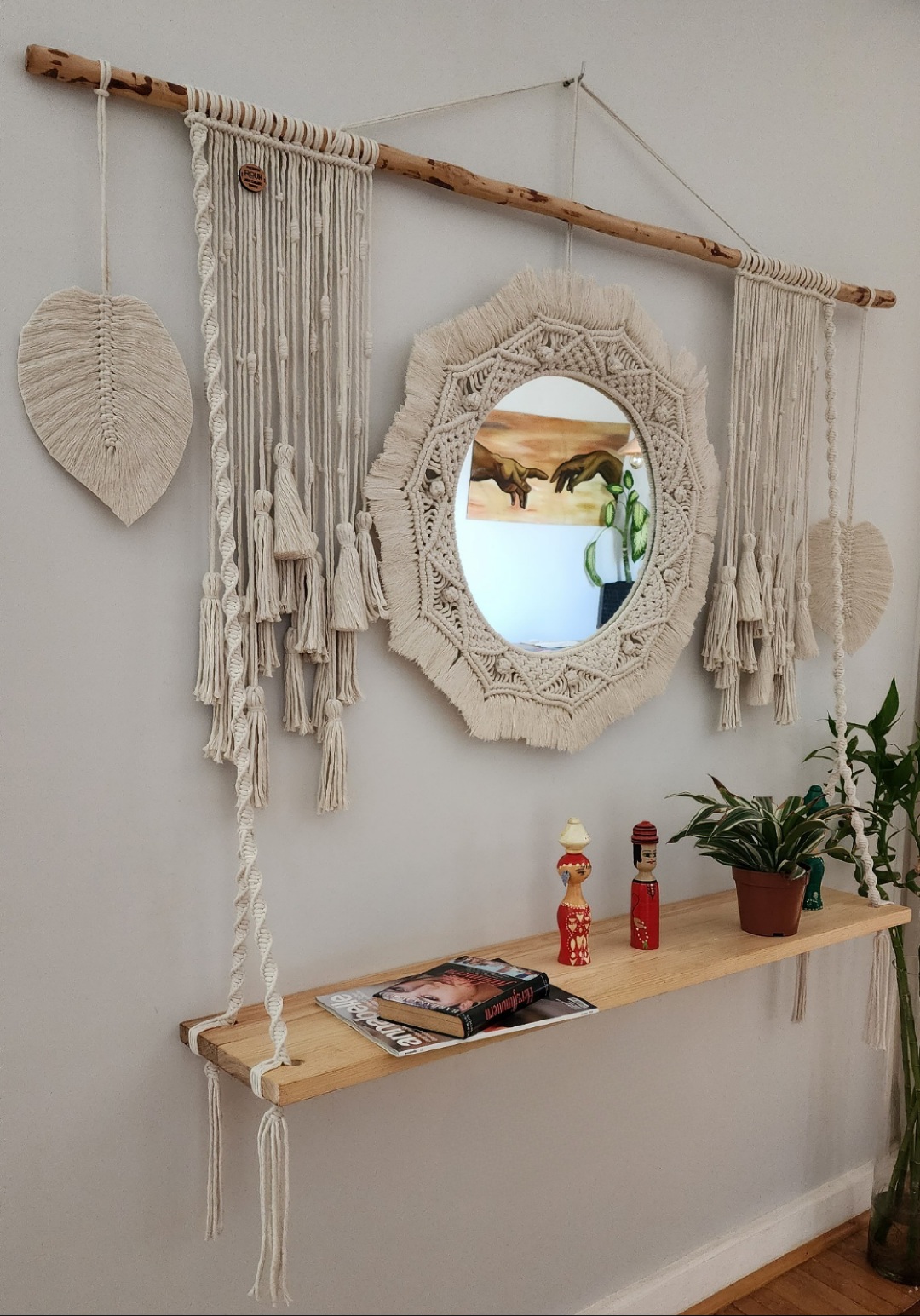 A Wall Hanging with Mirror &Shelf 1