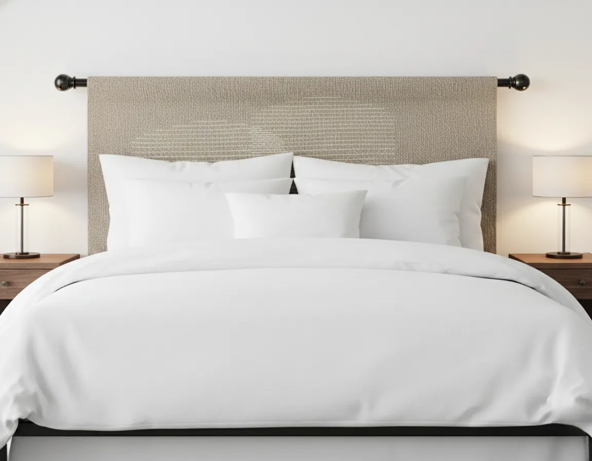 Archways Cotton kilim Headboard With Black Rod 1