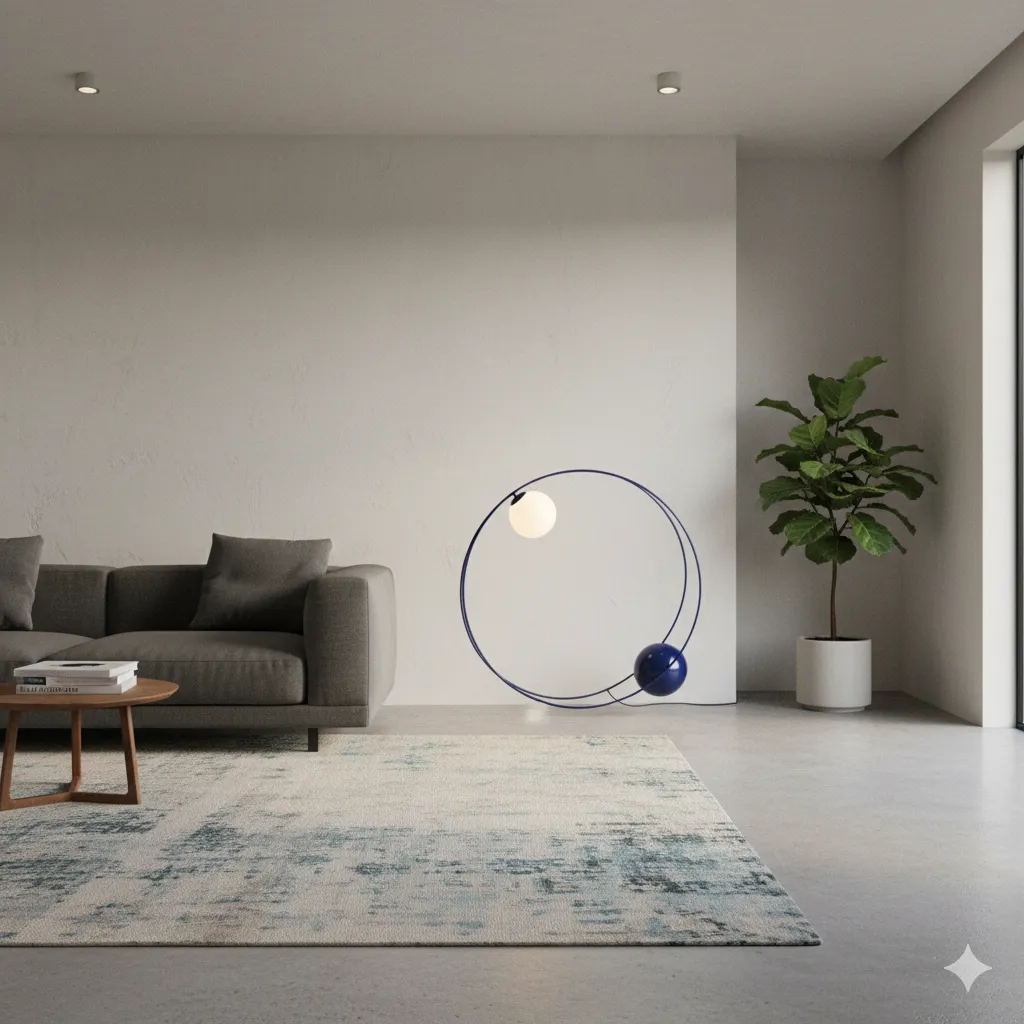 Blue Metallic Floor Lamp 5