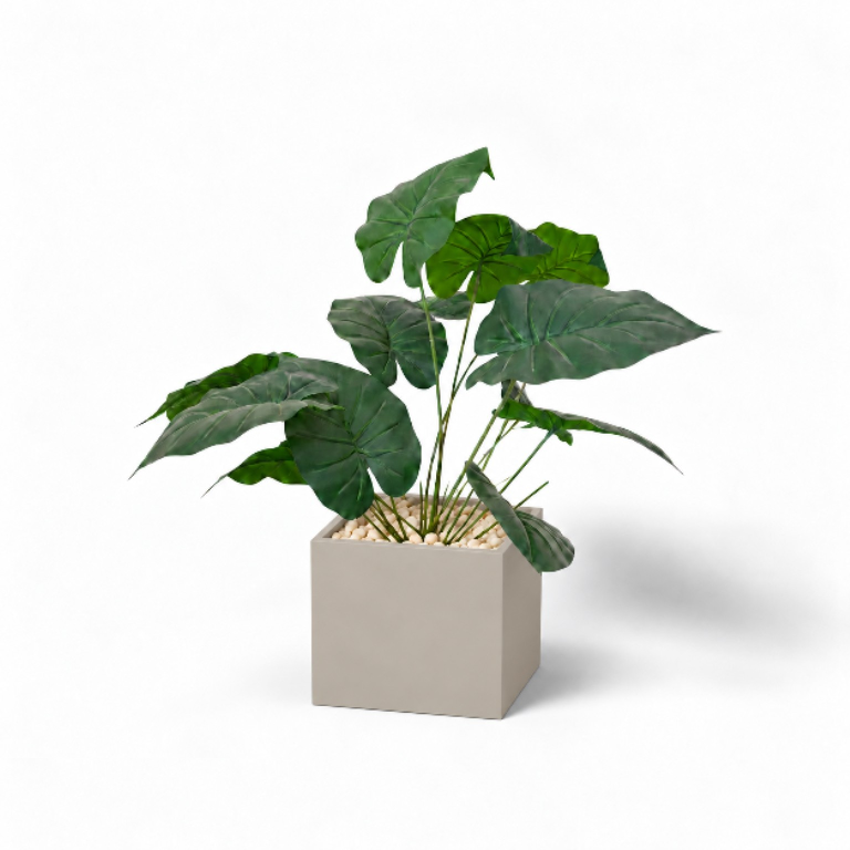 Artificial Queen Lily In Cube Pot